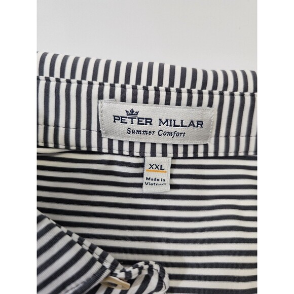 PETER MILLAR Men's XXL Summer Comfort Gray Short Sleeve Polo Golf Shirt Top EUC - Picture 4 of 7